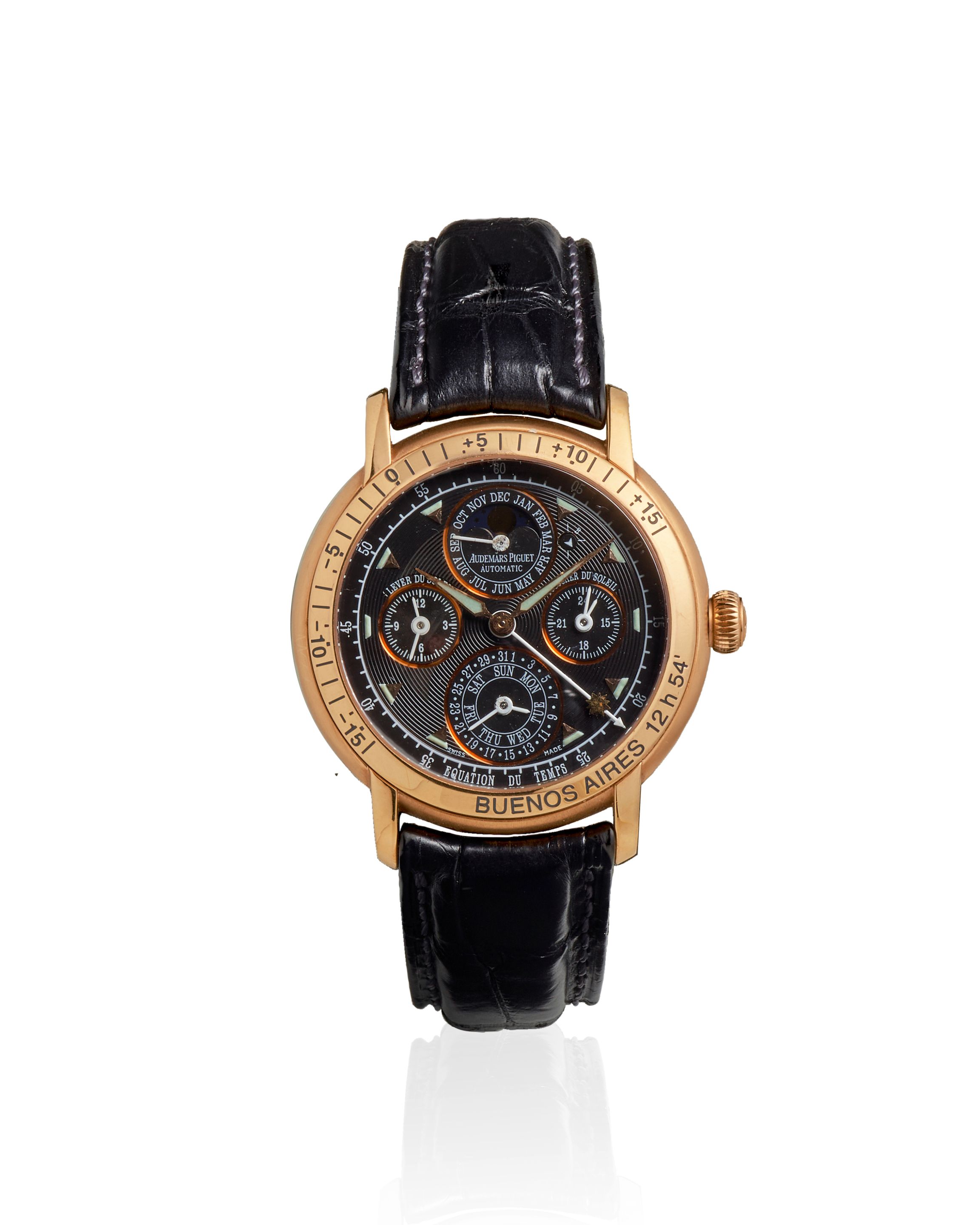 Bonhams AUDEMARS AN 18K ROSE GOLD AUTOMATIC PERPETUAL