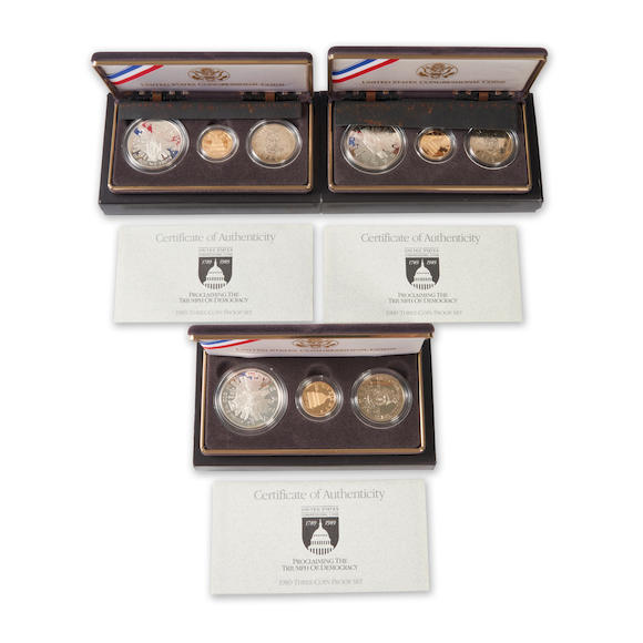 Bonhams Skinner : United States Three 1989 Congressional Three-coin ...