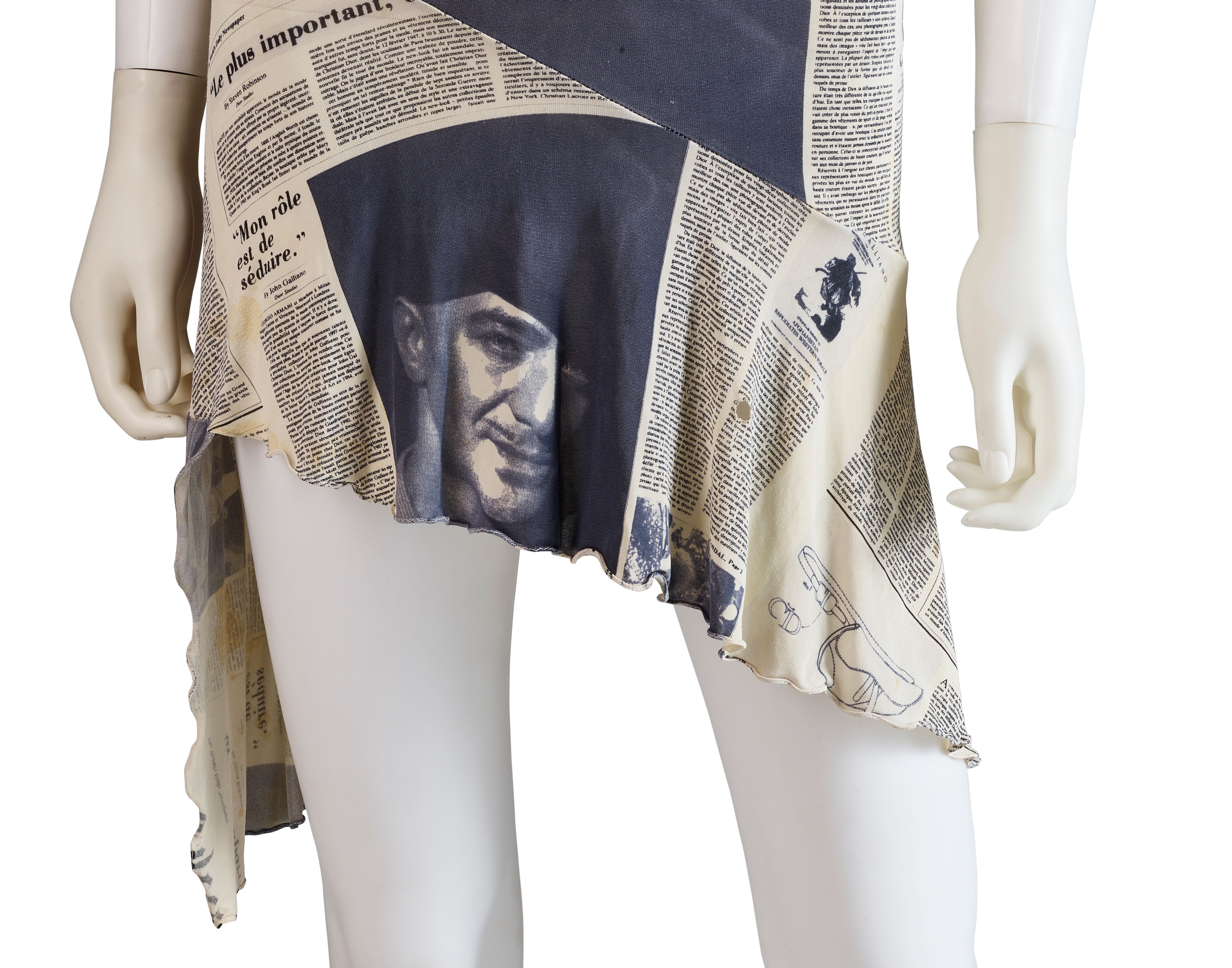 Bonhams : CHRISTIAN DIOR: NEWSPAPER PRINT DRESS Fall 2000 | Look 34 Bonhams : CHRISTIAN DIOR: NEWSPAPER PRINT DRESS Fall 2000 | Look 34