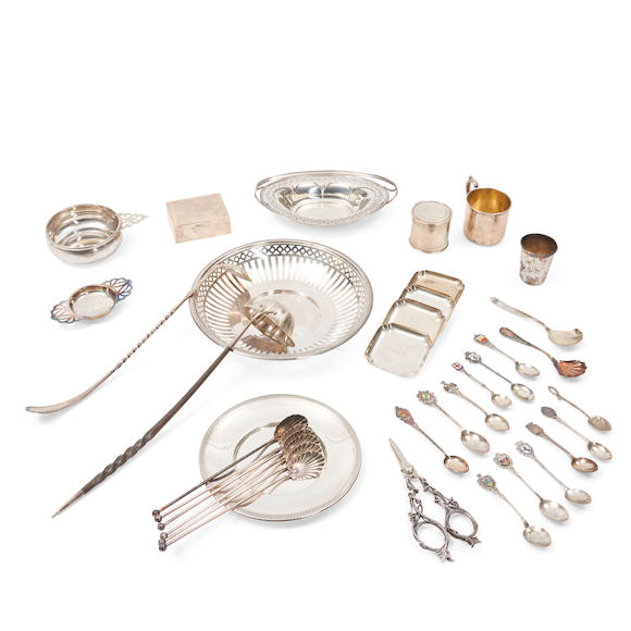 Bonhams Skinner : GROUP OF STERLING SILVER, .800 SILVER, AND SILVER ...