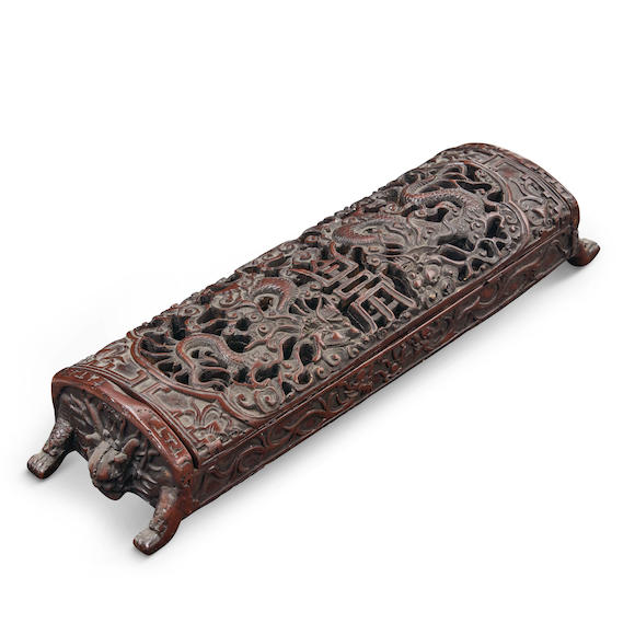 Bonhams Skinner : CARVING WOOD EFFECT INCENSE BURNER/BOX