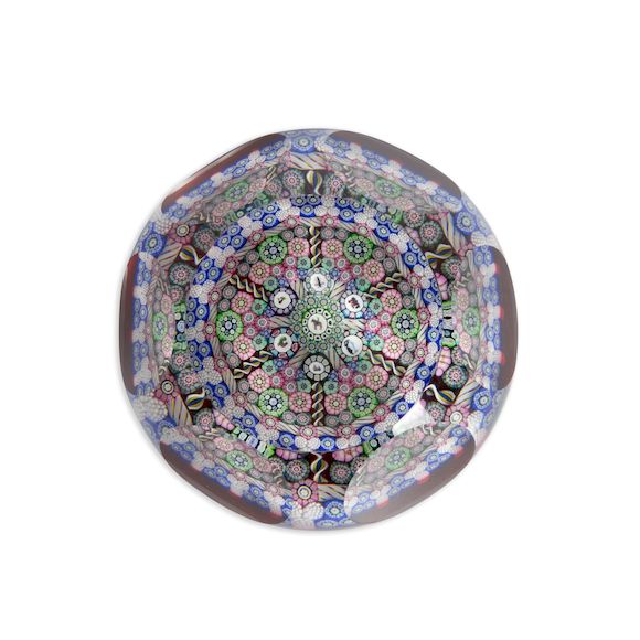 Bonhams Skinner : PERTHSHIRE MAGNUM FACETED MILLEFIORI PAPERWEIGHT ...