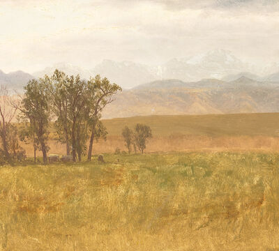 ALBERT BIERSTADT (1830-1902) Mt. Rosalie, Rocky Mountains 11 1/2 x 13 1/2 in. (Painted in 1863.)