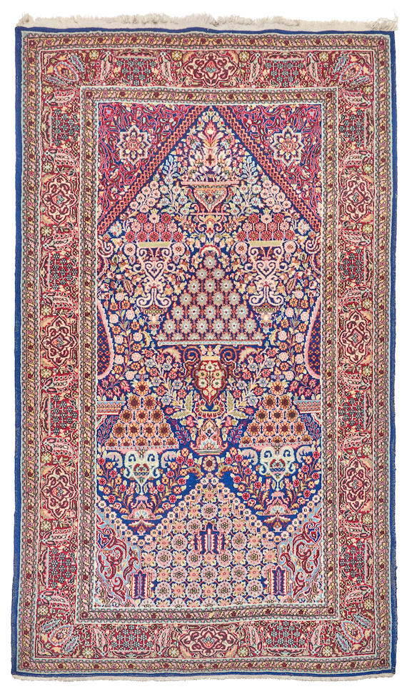 Bonhams Skinner : Kashan Carpet Iran 4 ft. 2 in. x 7 ft. 8 in.