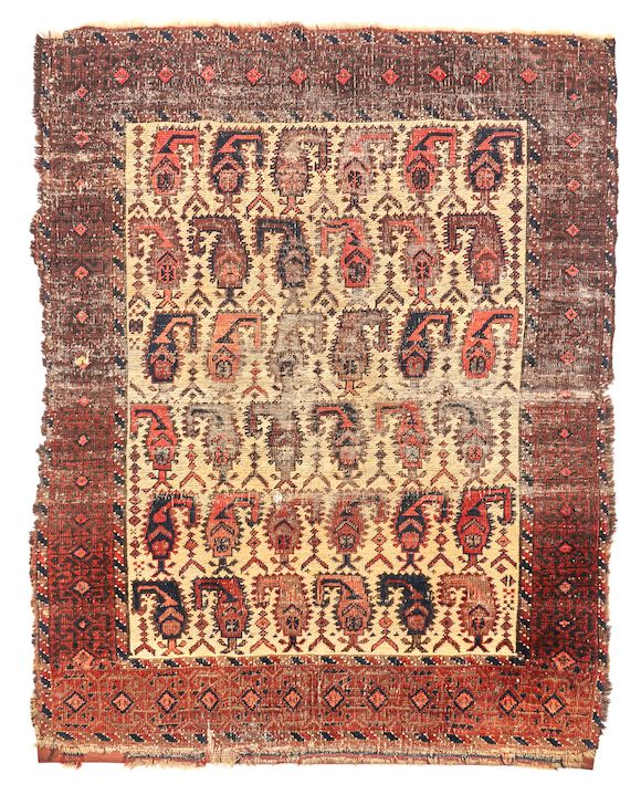 Bonhams Skinner : Baluch Rug With Scorpion Botehs Khorasan 3 ft. x 4 ft.