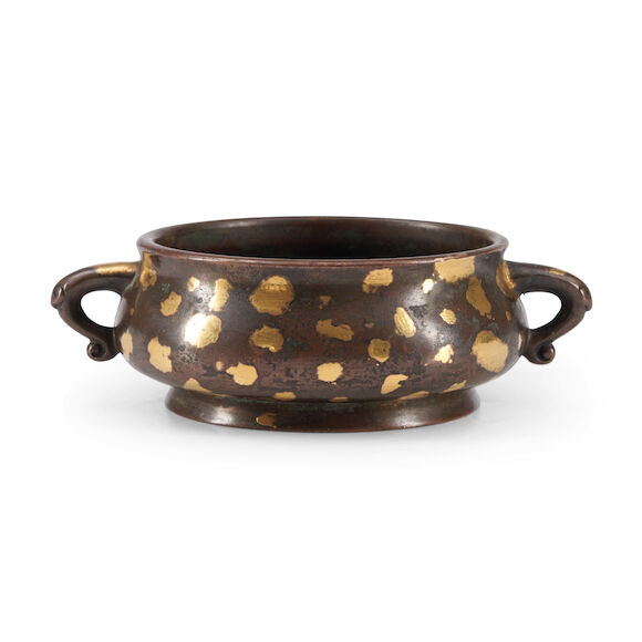 Gift Splashed Censer Bonhams Skinner : A GOLD-SPLASHED BRONZE CENSER China, 17th century