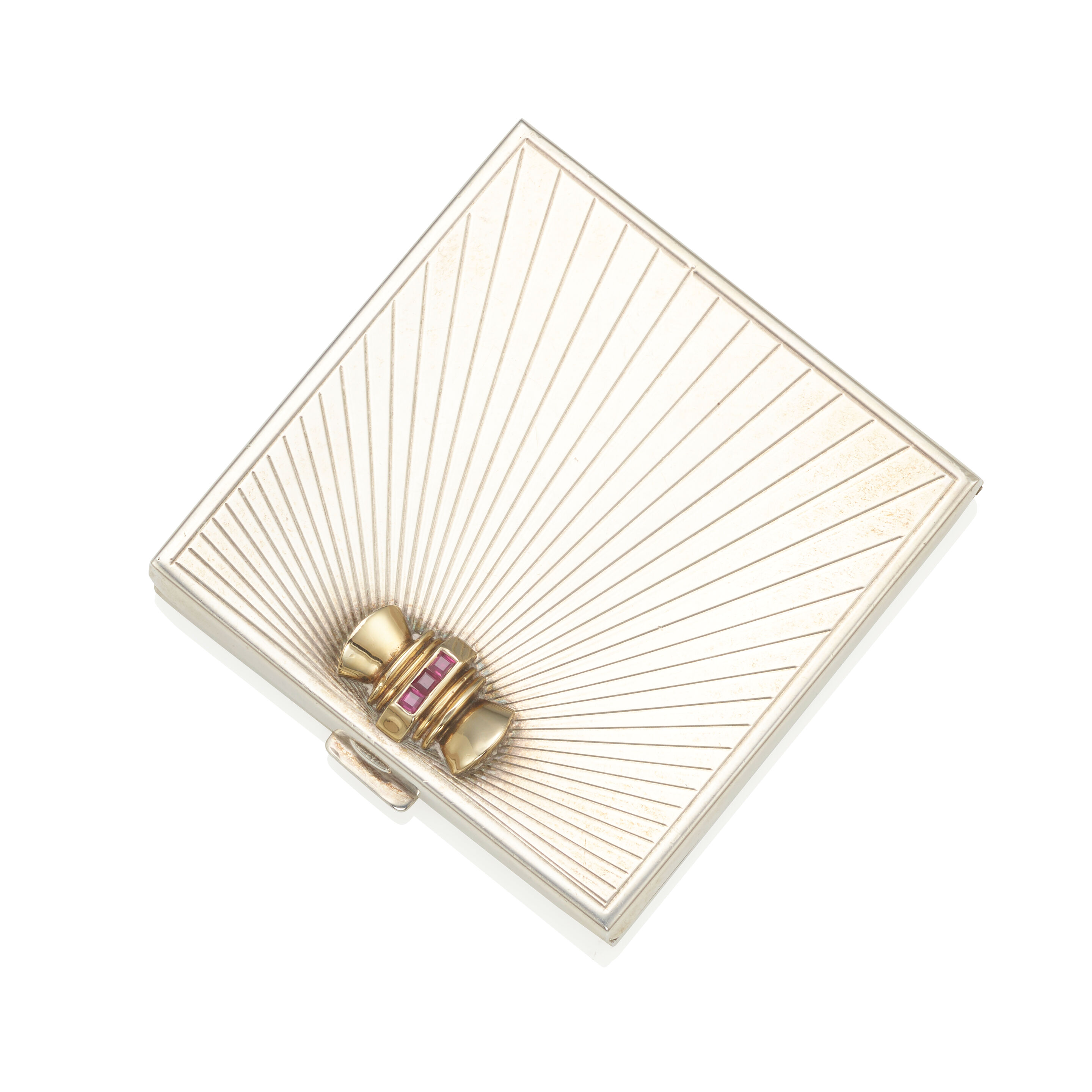 TIFFANY & CO.: A SILVER, GOLD AND RUBY COMPACT