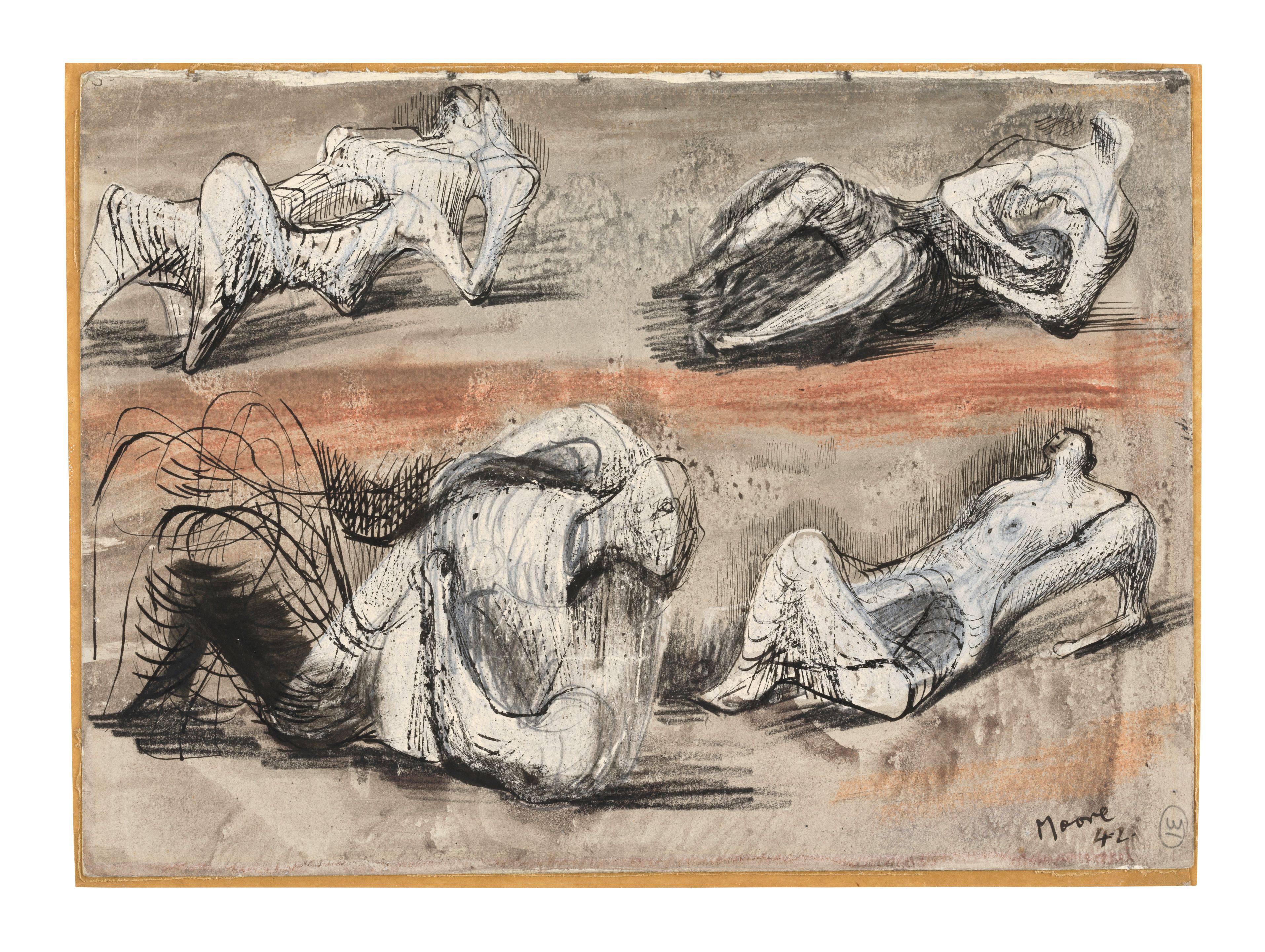Reclining Figures (Page 31 from Upright Sketchbook)