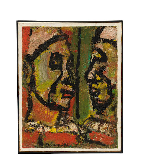 Bonhams : GEORGES ROUAULT (1871-1958) Face à face 11 3/8 x 9 in (28.9 x ...