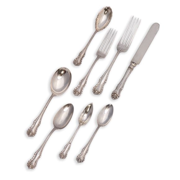 Bonhams Skinner Assembled 74Piece Set of Sterling Mazarin Pattern