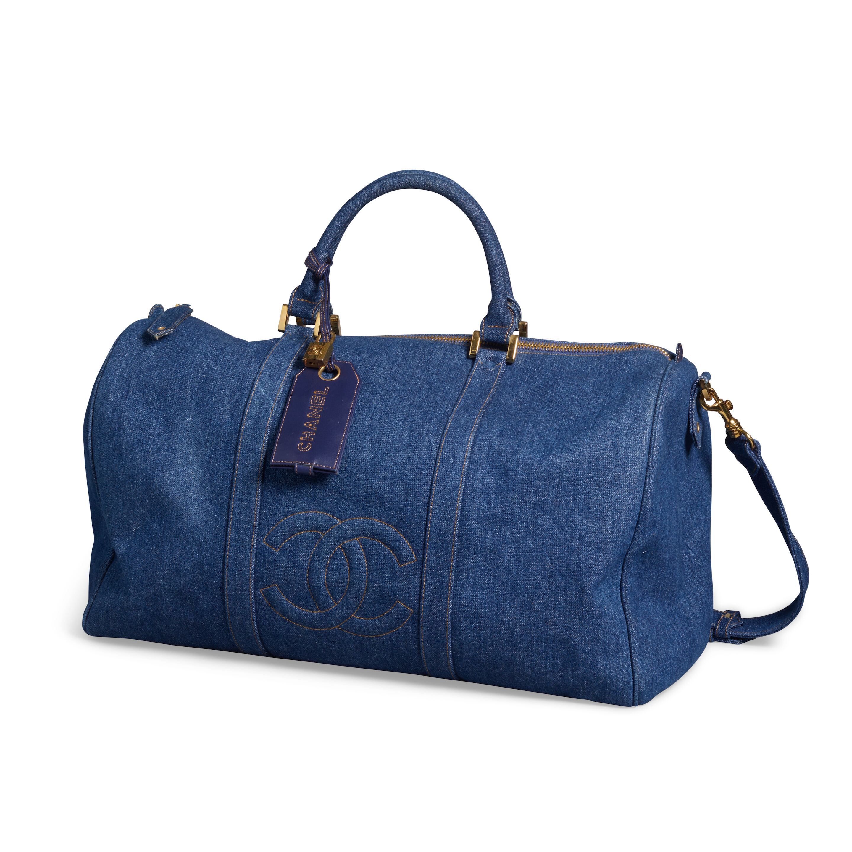 Bonhams : CHANEL: 2WAY DENIM BOSTON BAG 1997