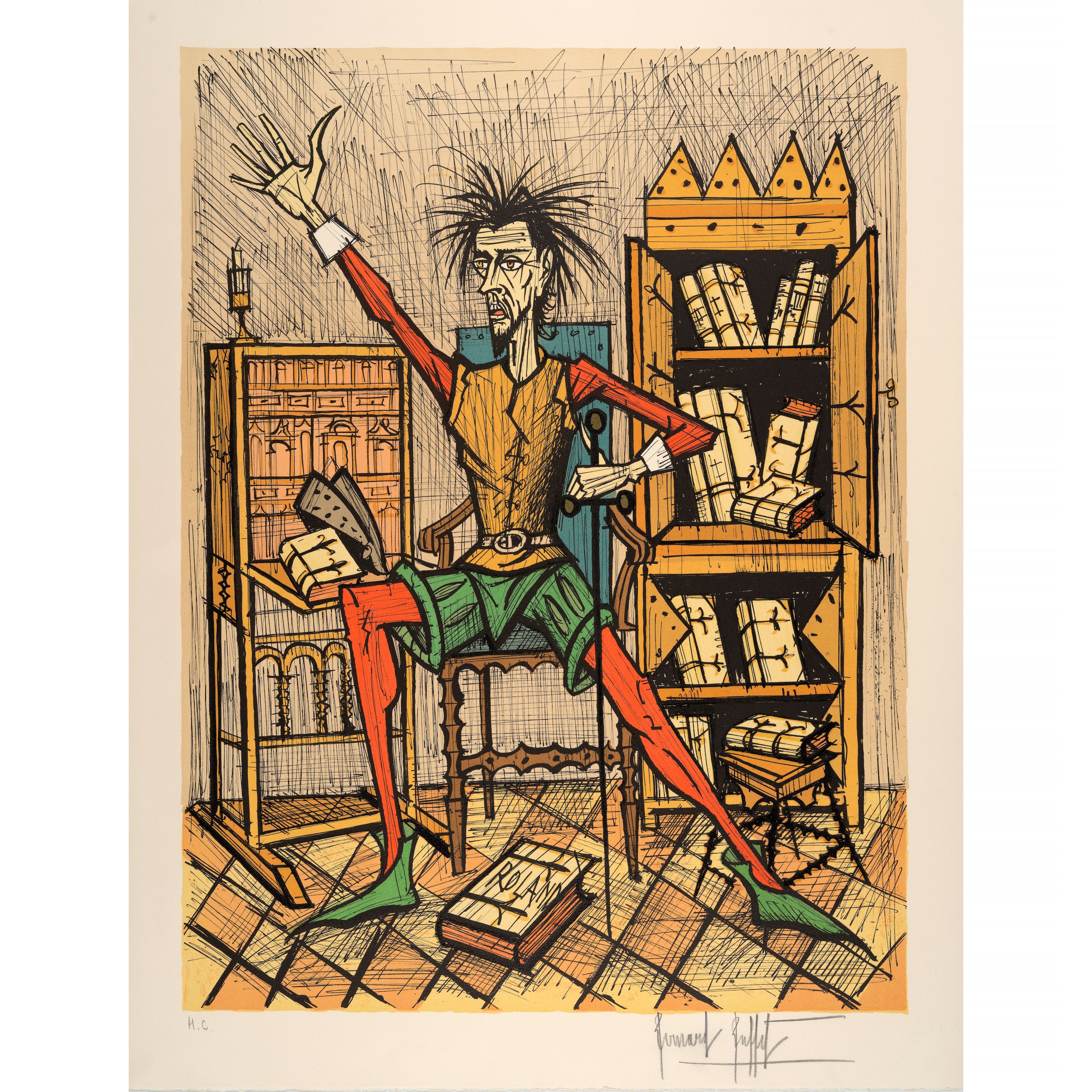 Don Quixote dans la Bibliotheque II, from Don Quichotte