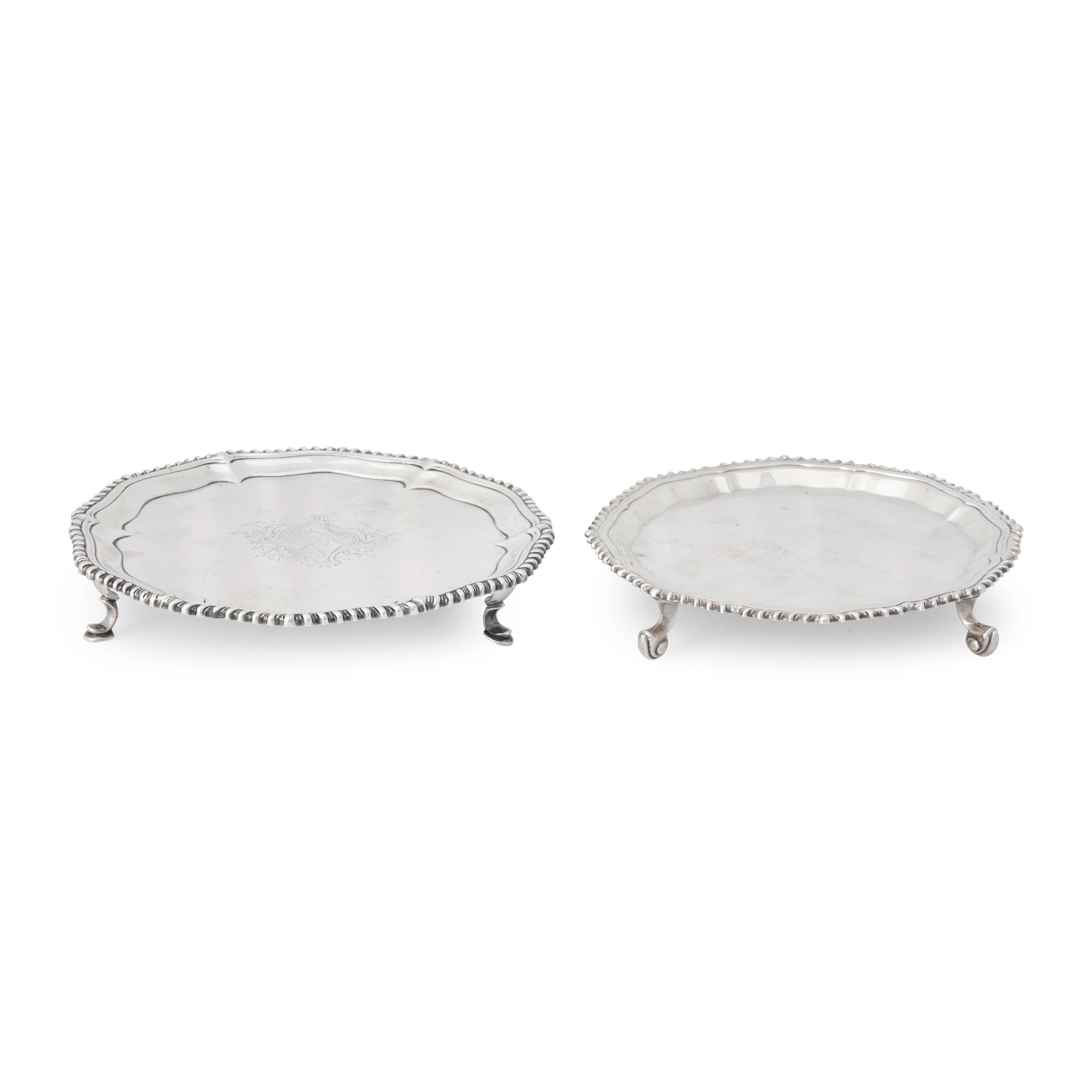 Two Sterling Silver Waiters,