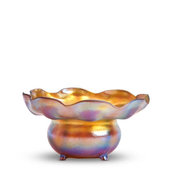 Bonhams Skinner : TIFFANY STUDIOS GOLD FAVRILE FOOTED BOWL New York ...