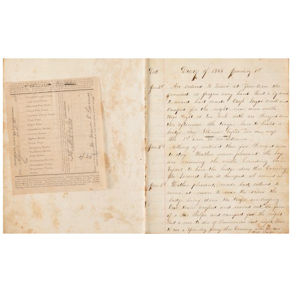 Bonhams : CIVIL WAR SURGEON'S DIARY, 1865. SWENEY, ISAAC F. 1835-1917 ...