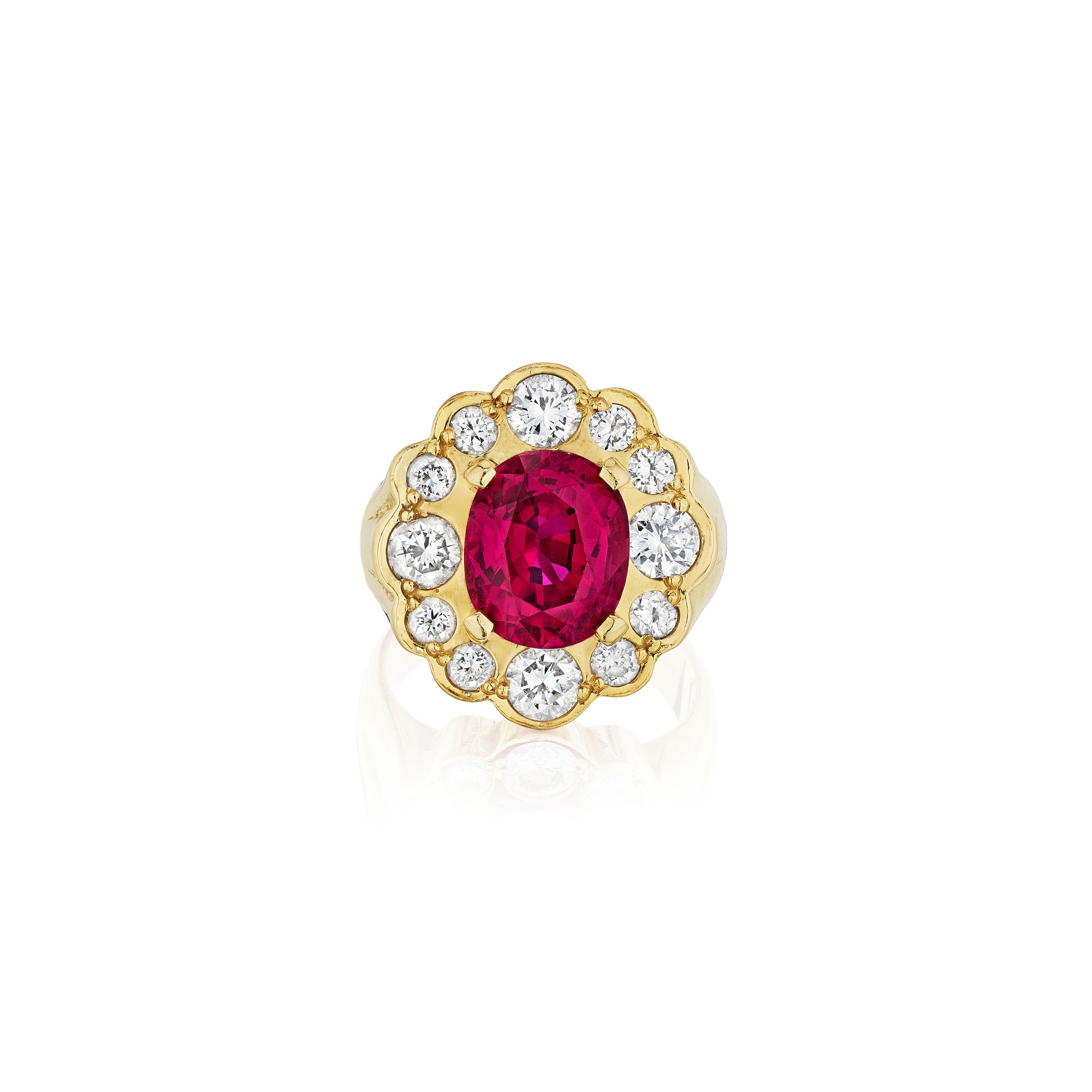 A RUBY AND DIAMOND RING