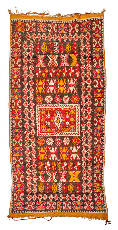 Moroccan Carpet Morocco, c.1950, wool, remains of paper label, 4 ft. 8 in. x 8 ft. 8 in.