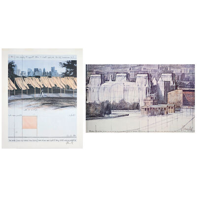 Christo & Jeanne-Claude (1935-2020; 1935-2009); Wrapped Reichstag, Project for Der Deutsche Reichstag, Berlin; The Gates, Project for Central Park, New York City (2 Works)