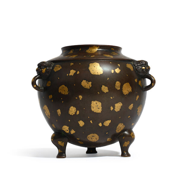 Gift Splashed Censer Bonhams : A GOLD-SPLASHED BRONZE TRIPOD GLOBULAR CENSER 18th century ...