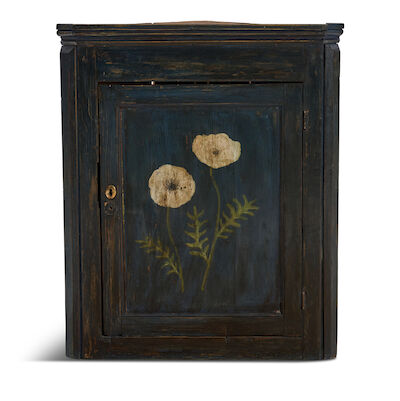 Painted European Pine Corner Cupboard, 19th century or earlier