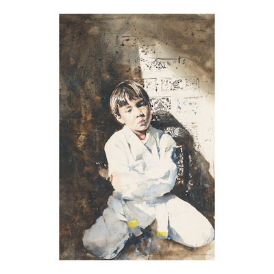 STEPHEN SCOTT YOUNG (born 1957) Study for 'Day Dreamer' sheet 17 3/4 x 11 5/8 in. (45.1 x 29.5 cm.) (Executed in 1992.)