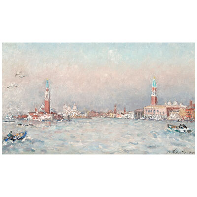 ANDRÉ HAMBOURG (1909-1999) Le bassin St Marc par beau temps