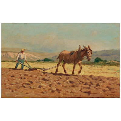 Walter Biddlecombe (British, 1856–1938), Plowing the Field,1894