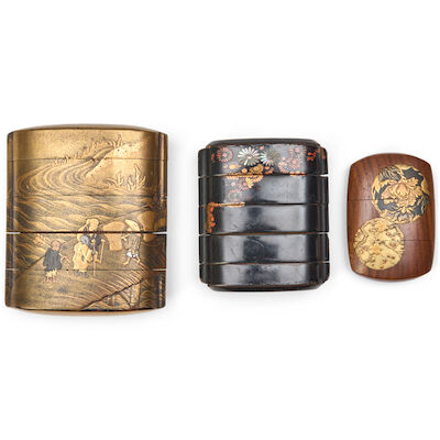 Three Lacquer Inro Japan, 19th/20th century, (3)