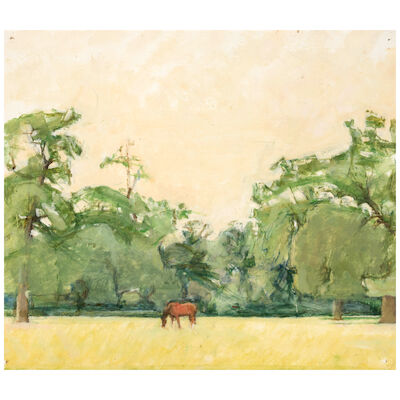 PATRICK GEORGE (1923-2016) Chesnut Horse and Trees