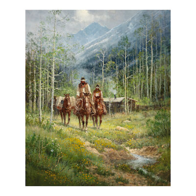 G. (GERALD HARVEY JONES) HARVEY (1933-2017) Through Fields of Meadow 36 x 30 in. (Painted in 1994.)