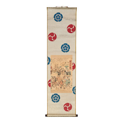 Kawanabe Kyōsai (1831-1889), A Woodblock Print Mounted as a Hanging Scroll Japan, Edo period (1615-1868), 1864