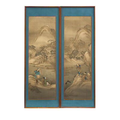 Katsushika Isai (1821-1880), A Pair of Paneled Paintings Japan, Edo period (1615-1868), (2)