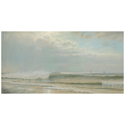ALFRED THOMPSON BRICHER (1837-1908) Seascape 11 7/8 x 23 3/8 in. (30.2 x 59.7 cm.) (Executed in 1876.)