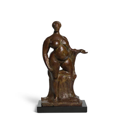 GASTON LACHAISE (1882-1935) Standing Woman (Standing Woman with Knee on Pedestal) [LF 177] 15 1/4 in. (38.7 cm.) high, on a 1 1/8 in. (2.9 cm.) high marble base (Modeled circa 1924; Cast in 1998.)