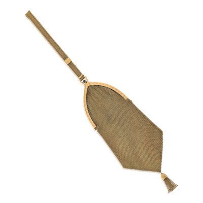 CARTER, GOUGH & CO.: AN ANTIQUE 14K GOLD MESH PURSE