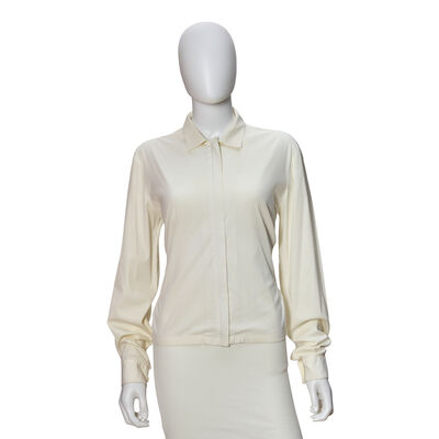 PRADA: WHITE COTTON JACKET AND SLEEVELESS TOP 1990'S-2000'S