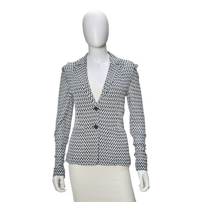 MISSONI: BLACK AND WHITE CHEVRON KNIT BLAZER
