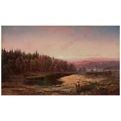 WILLIAM LOUIS SONNTAG (1822-1900) Autumn Landscape 3 7/8 x 6 3/8 in. (9.8 x 16.2 cm.)