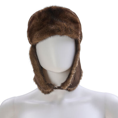 LORO PIANA: BROWN FUR TRAPPER HAT