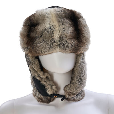 LORO PIANO: BLACK FUR TRAPPER HAT