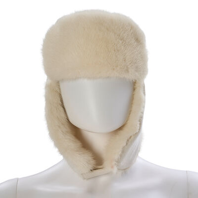 LORO PIANA: WHITE CASHMERE FUR TRAPPER HAT