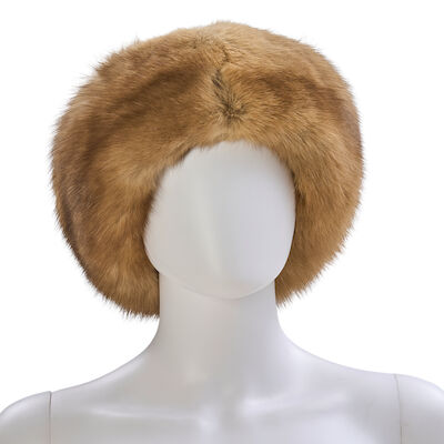 UNSIGNED: BROWN FUR CROWN HAT