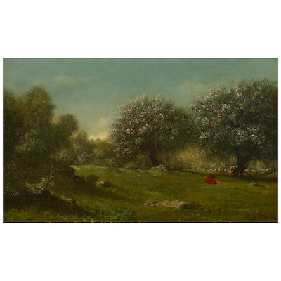 MARTIN JOHNSON HEADE (1819-1904) Spring Pastoral 12 1/4 x 20 1/4 in. (31.1 x 51.4 cm.) (Painted circa 1874-75.)