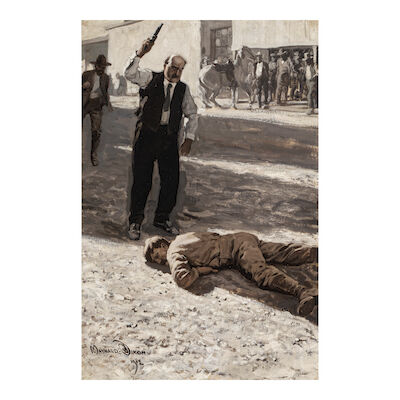 MAYNARD DIXON (1875-1946) The End of the Game 27 3/4 x 19 in. (Painted in 1912.)