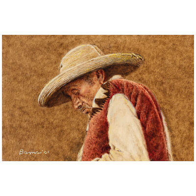 JAMES E. BAMA (1926-2022) Portrait of a Mexican Man 10 x 15 in. (Painted in 2001.)