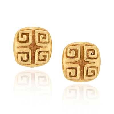 DAVID WEBB: A PAIR OF 18K GOLD EARCLIPS