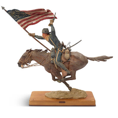 HARRY JACKSON (1924-2011) The Flagbearer 26 1/2 in. high on a 1 3/4 in. high base