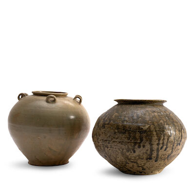 A Pottery Jar and A Pottery Vessel China, (2)
