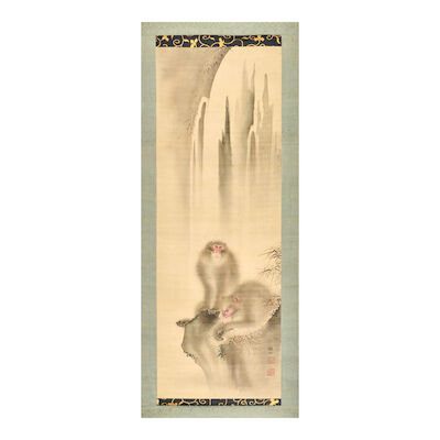 A Scroll Painting Depicting Two Macaques Japan, Edo period (1615-1868)
