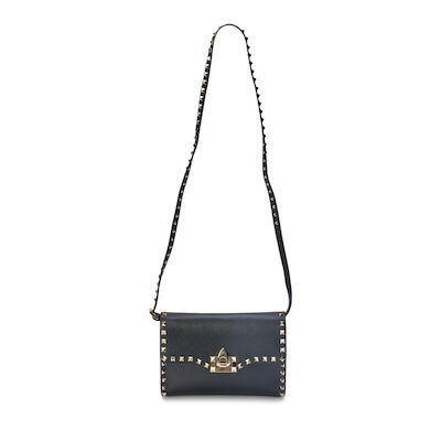 VALENTINO: BLACK ROCKSTUD CROSSBODY